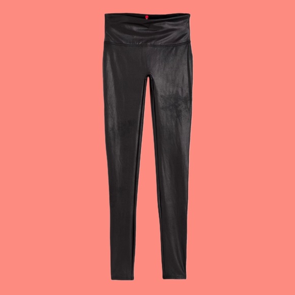 SPANX Pants - SPANX Black Faux Leather Leggings NWT 🏷️